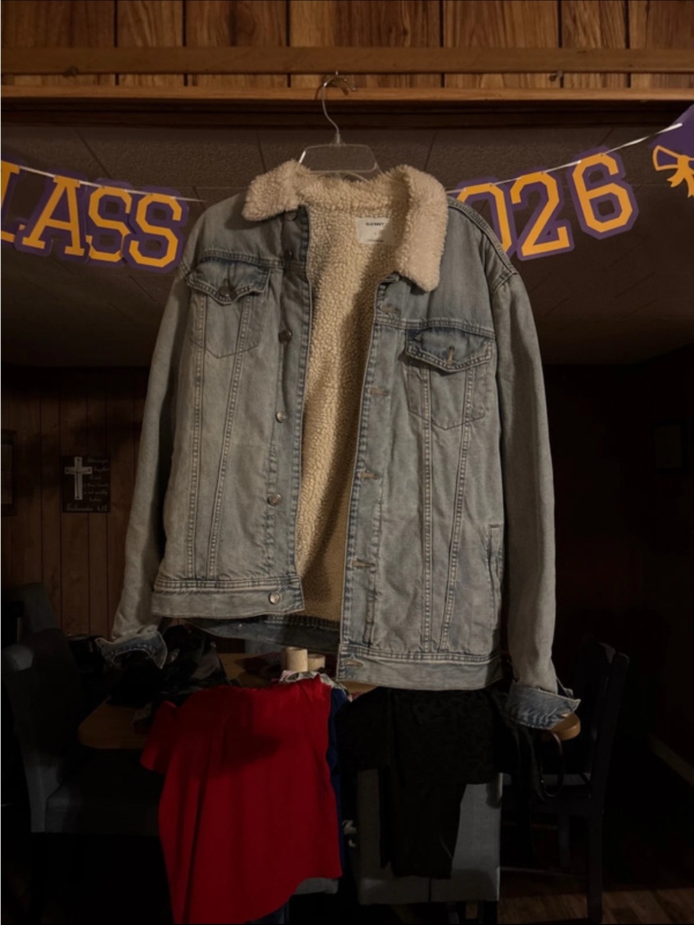 Old Navy Light Blue Sherpa-Lined Denim Jacket